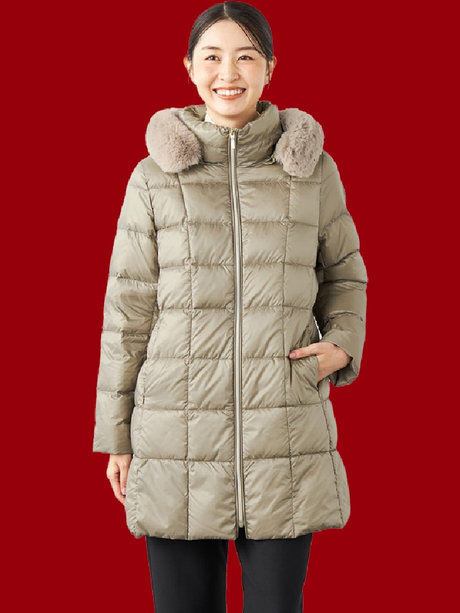 フェイクファーダウンコート画像