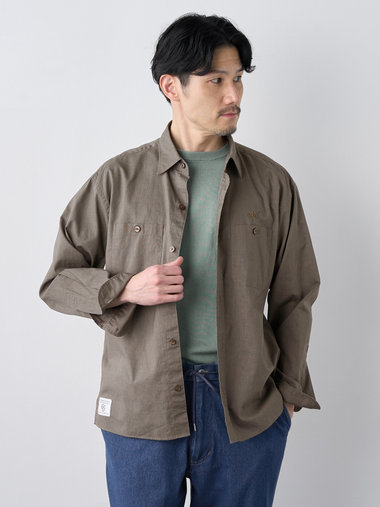 【早割30%OFF対象】リラックスフィットリネンブレンド長袖シャツ