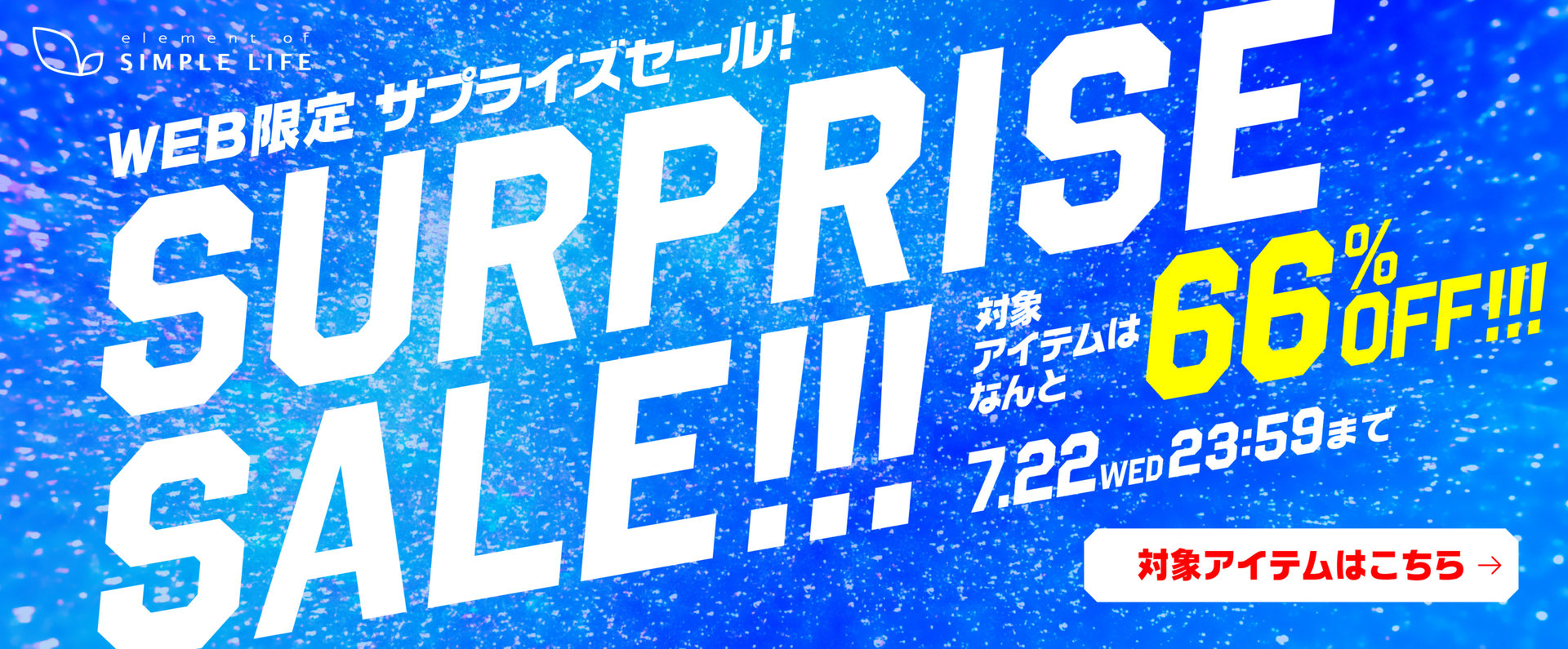 WEB限定/サプライズセール！対象アイテムは なんと 66%OFF！！！