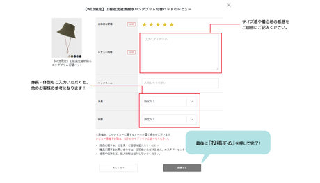 STEP3 レビュー記入画面