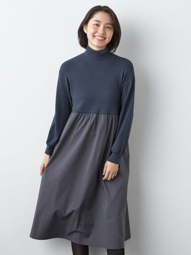 【早割30%OFF対象】ニットドッキングワンピース