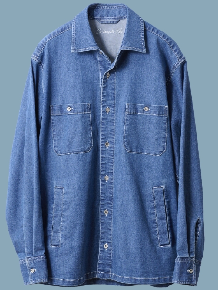 メンズ デニムシャツ ライトブルー
